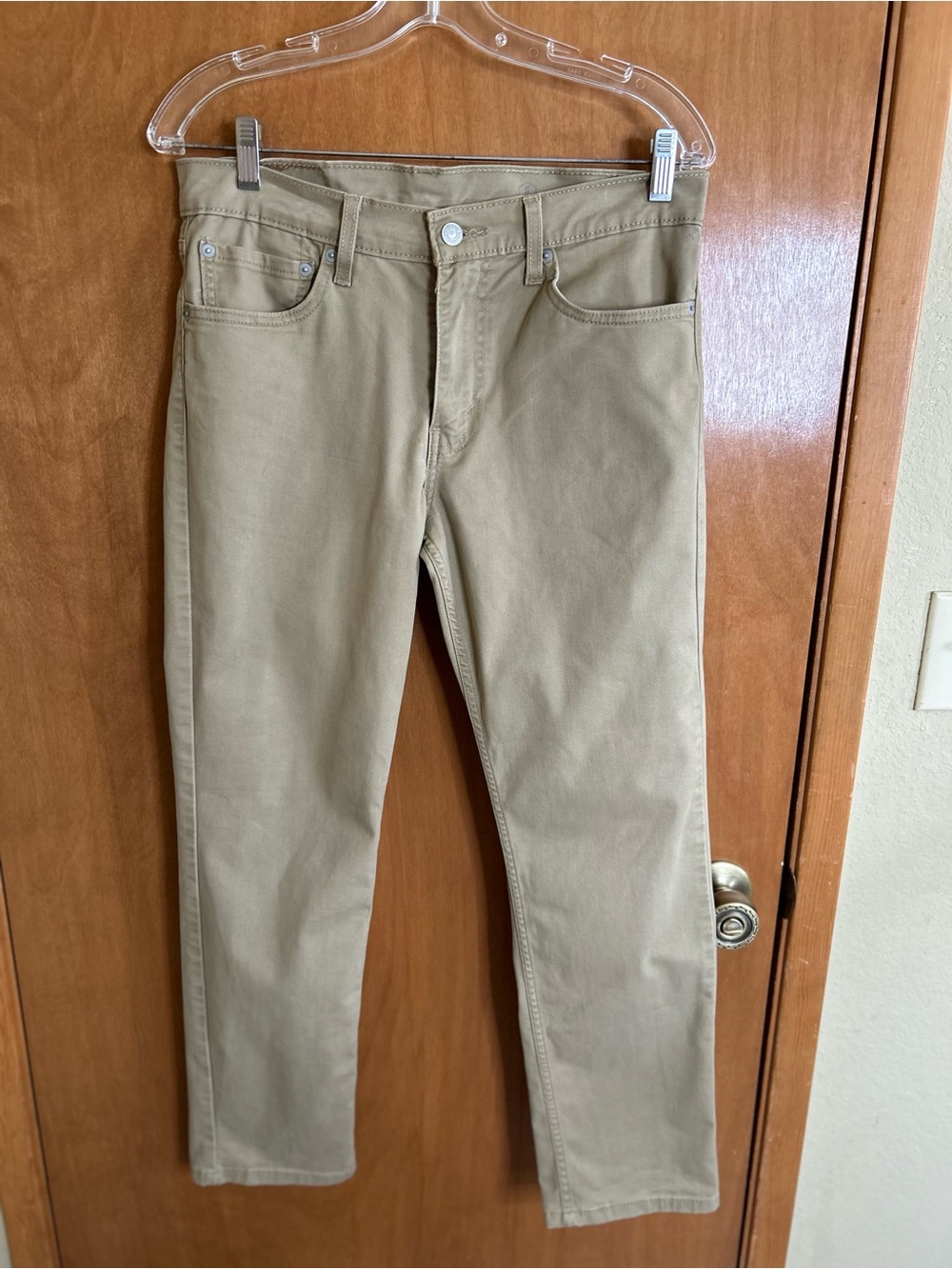 LEVI STRAUSS Men Jeans 511 31x30 Light Khaki Brown Slim Skinny Cotton Denim